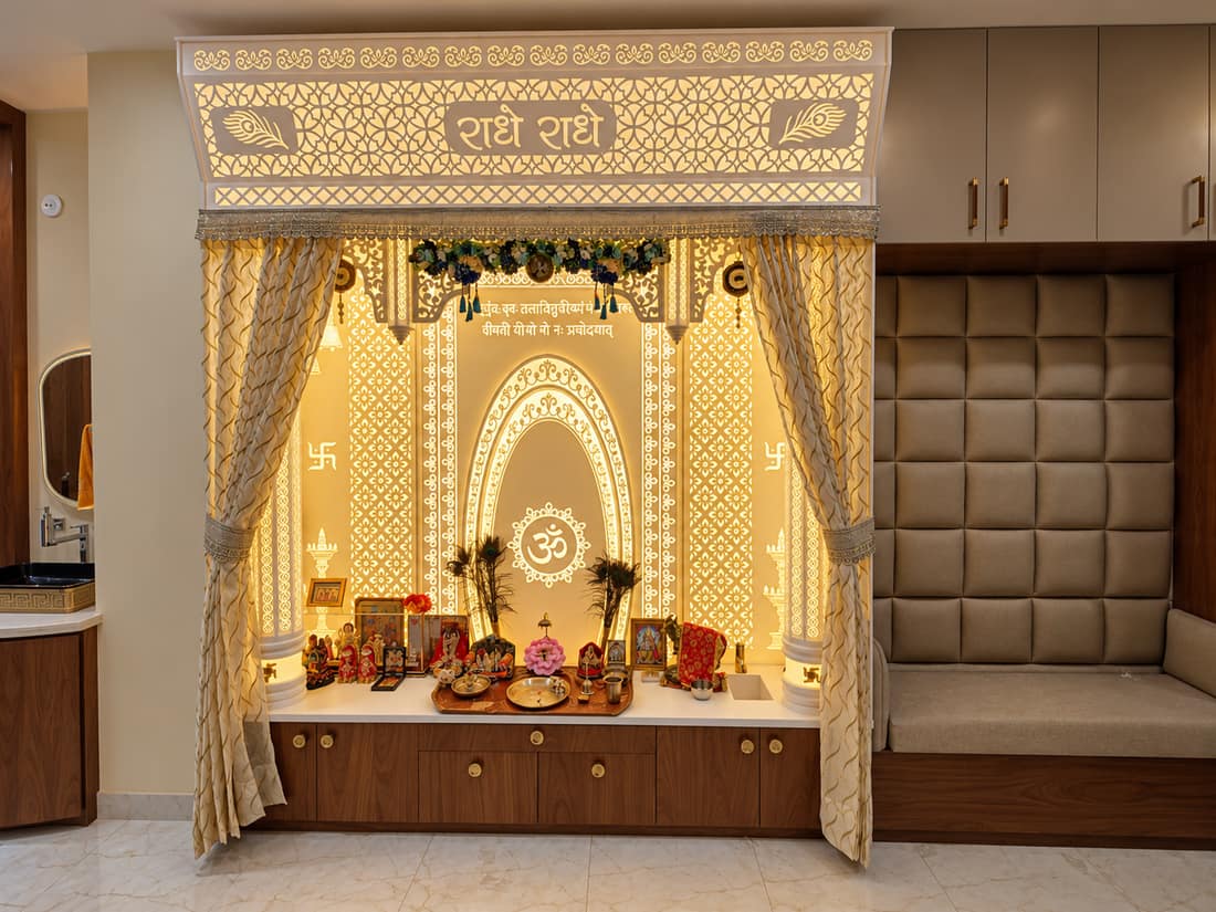 Full Corian pooja room, Delhi NCR